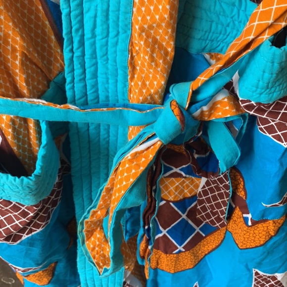 NFS/Gifted Vtg 70s Robe & Shorts Pajama Lounge Set Excellent Condition - Picture 6 of 10